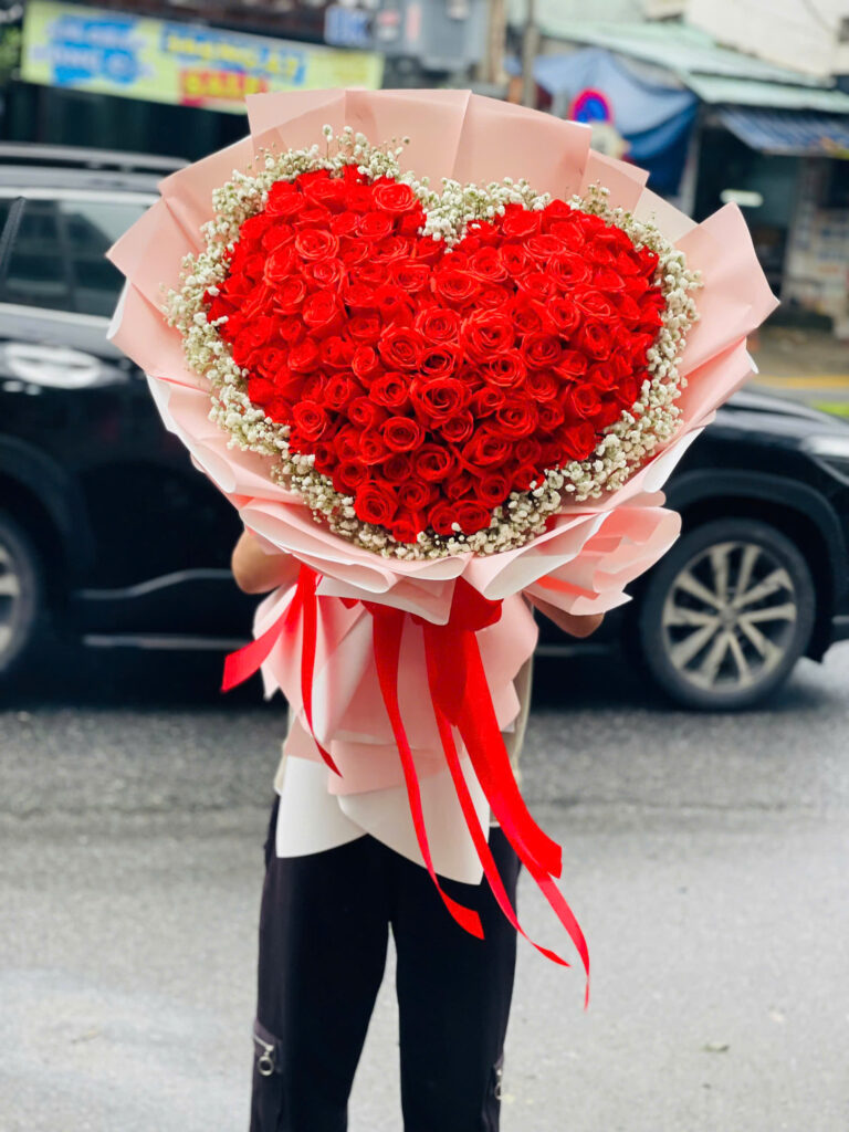 Bó hoa hình trái tim tại shop hoa Đồng Nai