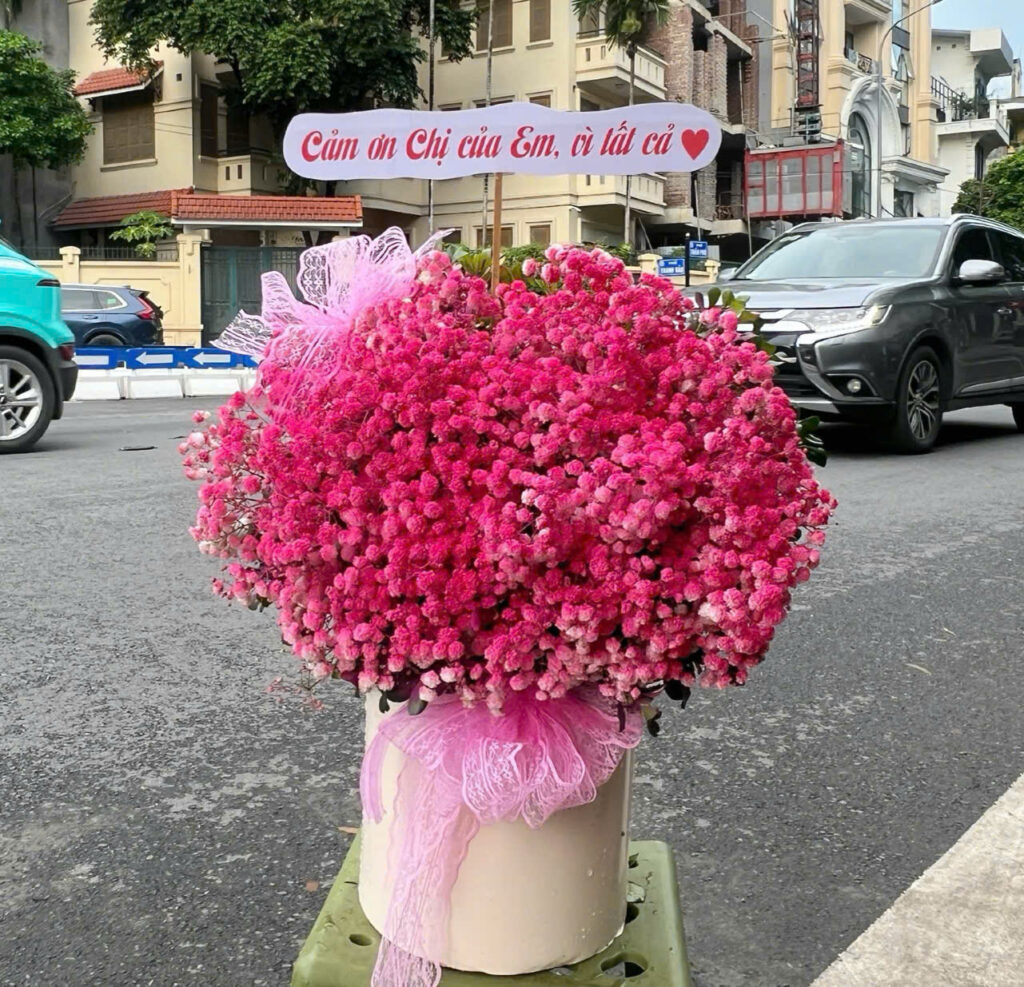 Giỏ hoa baby tại shop hoa Bắc Ninh