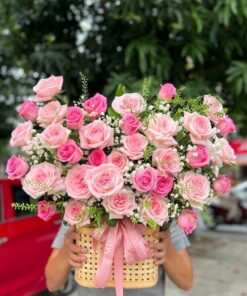 Giỏ hoa chúc mừng đẹp tại shop hoa Tịnh Biên An Giang